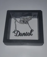 Cadena con colgante plata de primera ley nombre personalizado para mujer, collar, gargantilla, plata esterlina 925, placa personalizable, letras, regalo de navidad para novia