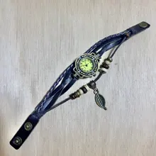 Reloj de pulsera de moda mujer estudiantes niños hoja pendiente reloj de cuarzo venta al por mayor del fabricante restaurar antiguas formas