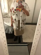 Beachwear Tunic Shirt Kimono Bikini Bathing-Suit Cover-Up Tassels CUPSHE Chiffon Floral-Print