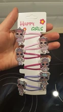 LOL Surprise-horquilla de muñeca de goma, accesorios para el cabello, estampado de resina de dibujos animados, tocado para niña, 6 uds.