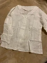 Blusa de talla grande para verano con manga larga, camisa elegante coreana con cuello en V para mujer