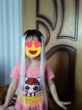 Leeons-extensiones de cabello sintético para mujer, de una pieza postizo largo y liso, color azul, marrón, 2 tonos