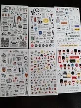 Pegatina de papel para decoración de diario de viaje de estilo europeo, planificador de etiquetas de álbum de recortes, Kawaii, regalos coreanos, pegatinas estacionarias