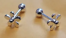 Pendientes pequeños de plata de ley S925 con forma de flor, joyería clásica, cierre de tuerca, 925