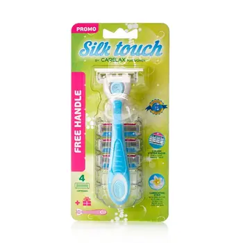 Women's machine careax Silk Touch for shaving + cassettes 4 PCs
Women's machine careax Silk Touch for shaving + cassettes 4 PCs
