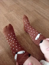 Calcetines de algodón suave infantil con dibujos de zorros, Unisex, para bebé, 1 par