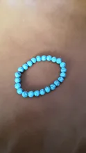 Pulsera de piedra de lapislázuli para hombre y mujer, turquesas naturales verdes y blancas, abalorios de 8MM, pulseras de Yoga con abalorios