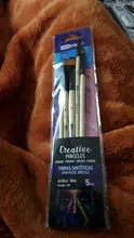 Set 3/5 Pcs pinceles de fibras sintéticas - Acrílica y oleo