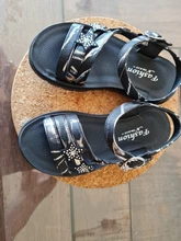 Sandalias con diamantes de imitación para niñas, zapatos informales con dibujos animados, de cuero suave, para verano, para chicas adolescentes