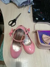 Zapatos Infantiles para niñas, calzado con lazo de cuero para fiesta de Baile de Princesa, brillantes, Color rojo sólido, tacón alto, de cuero de moda, oferta de otoño