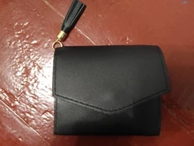 DOLOVE-cartera corta con borla para mujer, cartera pequeña coreana, sencilla, cuadrada, billeteras sencillas, monedero, Mini bolsa