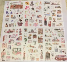 Pegatinas decorativas de diario para niñas, etiqueta de palo de Scrapbooking, diario, papelería, álbum, diario planificadores, pegatinas, 6 unids/lote