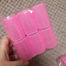 6 unids/set gran auto agarre rodillos del pelo se aferran cualquier tamaño DIY rizadores de cabello Color al azar DIN889