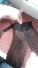 LISIHAIR-Peluca de cabello largo y liso, coleta con horquillas, extensión de cabello sintético, cola de caballo