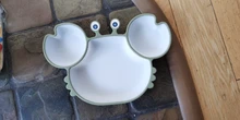Bebé de lechón de silicona vajilla para bebé de dibujos animados cangrejo Anti-caída de la placa de la cena infantil niños alimentos complementarios tazón de platos