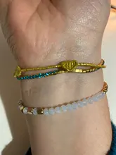 Pulsera elástica de 27 colores para mujer, brazalete pequeño de oro plateado, cuadrado, acrílico, facetas de hematita, cuentas de cristal, BC324