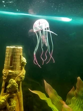 Medusa vívida Artificial brillante, pez de silicona, decoración de tanque, adorno decoración para acuario, 3 meses de garantía