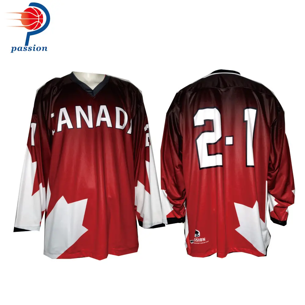 

Supply Teamwear Canada Ice Hockey Jersey with Team Logo Accept Custom Name and Number