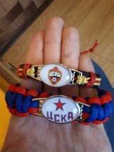 Club FC Spartak de Moscú de dijes para brazaletes de piel pulseras y brazaletes Fans trenzado a mano de la joyería
