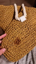 Mochila de paja de verano para mujer, bolso de playa hecho a mano con cordón, bolso de hombro tejido de ganchillo, bolsa de viaje