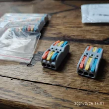 Miniconectores de Cable rápido, Conector de cableado de empalme de resorte compacto Universal, bloque de terminales Push-in, 422 SPL-2/3