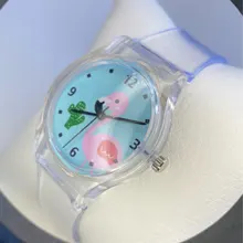 Nuevo de silicona Color caramelo estudiante ver chicas reloj de moda relojes Flamingo niños reloj de pulsera niños de dibujos animados reloj de cuarzo