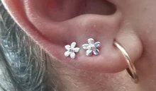 Pendientes pequeños de plata de ley S925 con forma de flor, joyería clásica, cierre de tuerca, 925