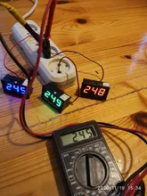 Voltímetro Digital LED CA 30-500V, 0,56 , medidor de voltaje, herramienta de instrumentos de voltios, 2 cables, pantalla roja, verde, azul, 110V, 220V, bricolaje, 0,56 pulgadas
