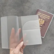 Bolsa de pasaporte de PVC transparente, funda de viaje a la moda, resistente al agua, funda cartuchera para tarjetas de identificación, 2 unidades