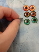 24 unids/lote 14mm Blyth muñeca ojos de Chips de vidrio delgado pupila ojo DIY accesorios BT109