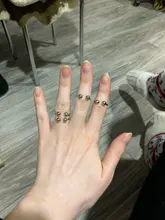 Anillos de doble bola geométricos ajustables para mujer, Color dorado y plateado, anillo de cuentas de articulación de nudillo abierto