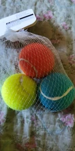 Q-MONSTER Dog Toy Set Thick Walled Natural Rubber Squeak Chew Balls for Dogs Tennis Interactive