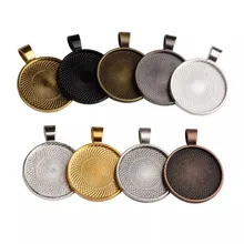 LFPU 10 Uds de vidrio de 25mm cabujón de accesorios de joyería en blanco Base para camafeo bandejas biseles de la joyería de moda DIY hacer