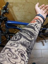 1PC al aire libre manguitos de ciclismo 3D tatuaje impreso UV protección bicicleta MTB bicicleta manga para bicicleta protección brazo librar mangas de brazo