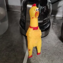 Pollo chillón de goma, bonita y divertida caricatura, Grande/cachorro interactivo, perro de juguete, Limpieza de dientes, Sm ll, juguetes para mascotas