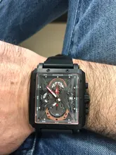 Rectangular relojes para hombres BERSIGAR hombre reloj en forma de barril Tipo de cuarzo moda de lujo impermeable de los deportes de cronógrafo correa de silicona