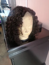 Rizado rizado peluca barato Bob corto de encaje de cierre pelucas de cabello humano 4x4 de la onda de agua brasileña pelucas Bob corto rizado profundo pelo peluca del pelo humano