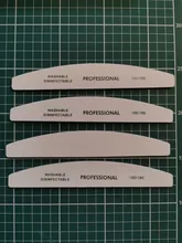 Juego de limas para uñas de media luna, juego de limas para uñas con tope de lijado blanco de 100/180 granos, pulidor de uñas de Gel UV, herramientas de cuidado de manicura, 4 Uds.