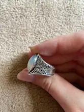 Anillos de cristal de curación grande Tibetano para mujer, joyas de piedra lunar indio antiguo bohemio, joyería fina, regalos para chicas