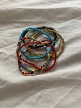 HangZhi 2020 nuevo 7 unids/set moda Simple Multicolor Boho elástico semillas cuentas pulseras para las mujeres joyería de la personalidad