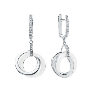 Silver earrings with ceramics and cubic zirconia sunlight sample 925 
Silver earrings with ceramics and cubic zirconia sunlight sample 925