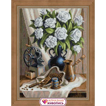 Аж-1657 painting with rhinestones 'white roses and black Caffe' 30*40 cm
Аж-1657 painting with rhinestones 'white roses and black Caffe' 30*40 cm