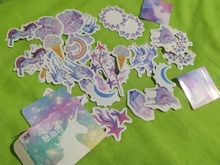 46 unids/pack unicornio de la suerte de bala revista pegatinas de adhesivo pegatinas de decoración DIY pegatinas de papelería para diario