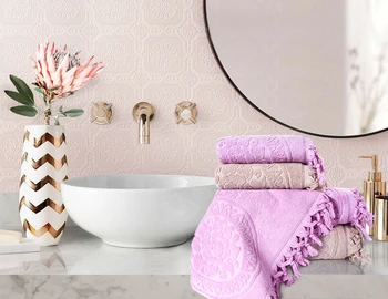 Set of 4 towels Giselle beige, Lilac (50x90 cm-2 pcs, 70x140 cm-2 pcs)
Set of 4 towels Giselle beige, Lilac (50x90 cm-2 pcs, 70x140 cm-2 pcs)