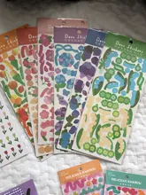 Pegatinas de flores de dibujos animados para mascotas, pegatinas bonitas de Corea Ins, láser brillante, papelería para teléfono móvil, adhesivo decorativo artesanal, 1 Uds.