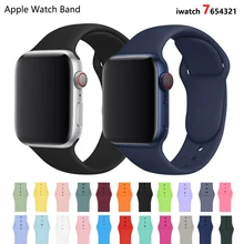 

Silicone Strap For Apple Watch Band 7 41mm/45mm Series 6 SE 5 4 42mm/44mm Rubber Wristband iWatch 3 2 1 38/40mm Smart Bracelet