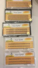 Pestañas postizas individuales tipo profesional, extensiones de pestañas en grupos para colocar individualmente en forma de racimo de 60 unidades, maquillaje profesional