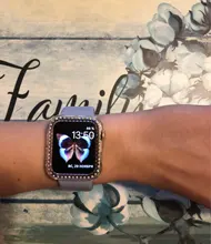 Funda protectora de diamante para Apple watch, carcasa de 44mm, 40mm, 42mm y 38mm para Apple watch band 5 4 3 2 1