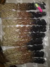 Alibaby-extensiones de pelo sintético para mujer, de 18 pulgadas pelo sintético, pelo de ganchillo suave, trenzado degradado, 18 hebras/p, hecho a mano