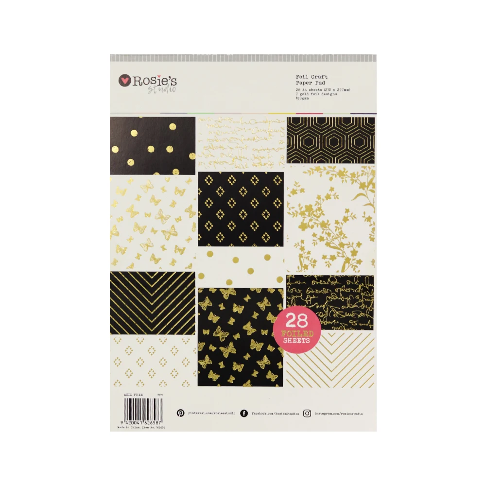 CRZCrafter A4 Foil Craft Paper Pad 28 sheets for Scrapbooking Cardmaking Background pattern papers for decoration Acid free
CRZCrafter A4 Foil Craft Paper Pad 28 sheets for Scrapbooking Cardmaking Background pattern papers for decoration Acid free